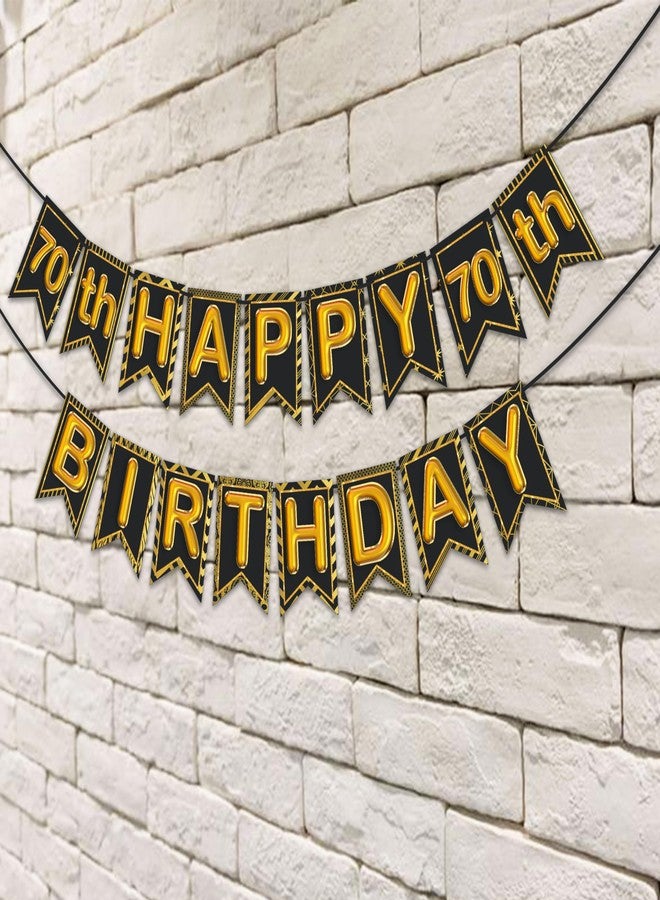Wobbox 70th Happy Birthday Banner, 70th Happy Birthday Decoration Items (Black) (FP4534) - Image 4